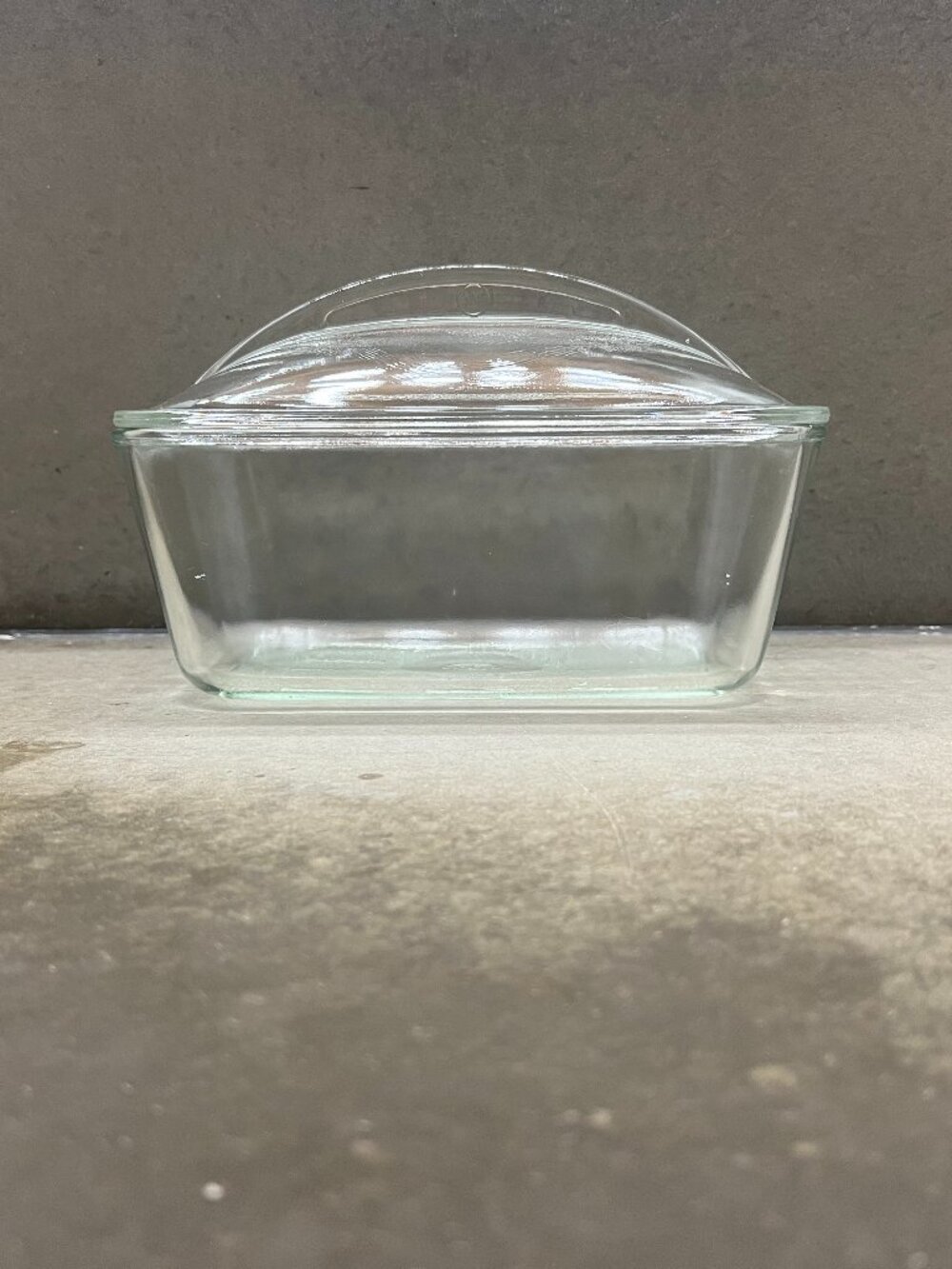 Vintage Westinghouse Clear Glass Refrigerator Dish Loaf Pan with Domed Lid